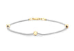 9ct 2-Colour Gold Ball and Snake Chain Bracelet 18m/7"9