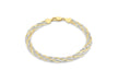9ct 2-Colour Gold 6-Plait Textured Herringbone Bracelet 18m/7"9