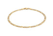 9ct 2-Tone Gold Diamond Cut Figaro Bracelet 18m/7"9