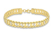 9ct 2-Tone Diamond Cut Kiss Ladder Bracelet 19m/7.5"9