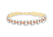 9ct 3-Tone Gold Open Brick Link Bracelet 19m/7.5"9