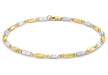 9ct 2-Colour Grooved Oval Link Bracelet 20m/8"9