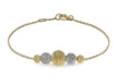 9ct 2-Tone Gold Lace Style Graduated Balls Adjustable Bracelet 18m/7"-19m/7.5"9