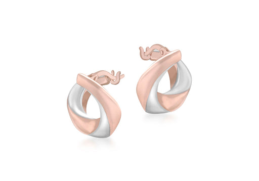 9ct 2-Colour Gold Twist Hoop Earrings