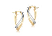 9ct 2 Tone Gold Wave Creole Earrings