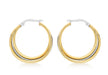 9ct 2-Colour Gold 24mm Round Russian Wedding Creole Earrings