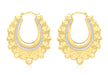 9ct 2-Colour Gold Patterned Creole Earrings