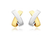 9ct 2-Colour Gold Kiss Huggy Earrings