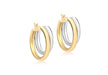 9ct 2-Colour Gold Polished Double Creole Earrings
