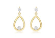 9ct 2-Colour Gold Zirconia  Teardrop Earrings