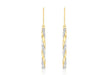 9ct 2-Colour Gold 2.85mm x 48mm Twist Diamond Cut Pole Drop Earrings