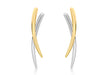 9ct 2-Colour Gold Crossover Earrings