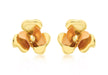 9ct 2-Colour Gold 13mm Flower Stud Earrings