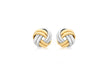 9ct 2-Colour Gold 8mm Knot Stud Earrings