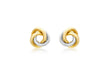 9ct 2-Colour Gold 10mm Knot Stud Earrings