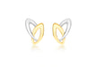 9ct 2-Colour Gold Double Marquise Stud Earrings