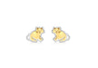 9ct 2-Colour Gold Sitting at Stud Earrings