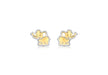 9ct 2-Colour Gold Elephant Stud Earrings