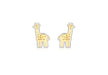 9ct 2-Colour Gold Giraffe Stud Earrings