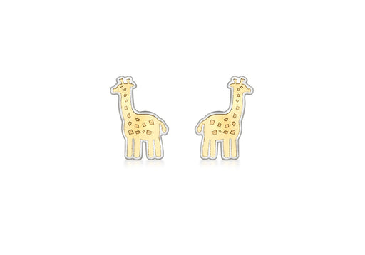 9ct 2-Colour Gold Giraffe Stud Earrings