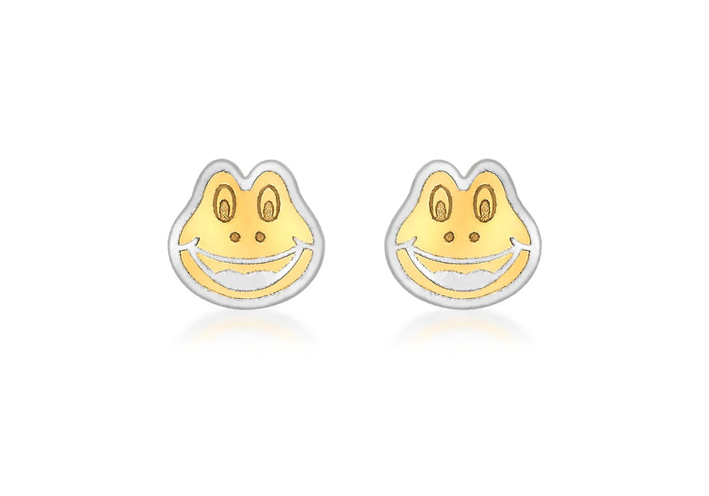 9ct 2-Colour Gold Frog Fae Stud Earrings