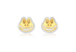 9ct 2-Colour Gold Frog Fae Stud Earrings