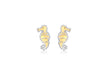 9ct 2-Colour Gold Seahorse Stud Earrings