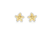 9ct 2-Colour Gold Starfish Stud Earrings