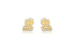 9ct 2-Colour Gold Kitty Flower Stud Earrings