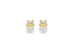 9ct 2-Colour Gold Zirconia  Rabbit Stud Earrings