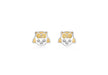 9ct 2-Colour Gold Zirconia  Owl Stud Earrings