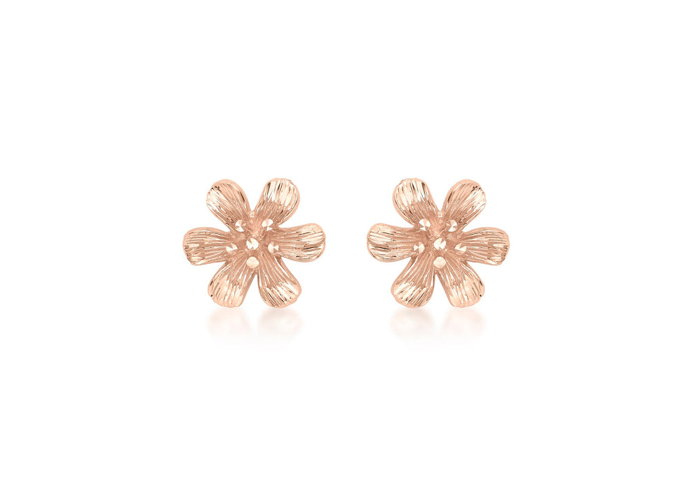 9ct 2-Colour Gold Flower Stud Earrings