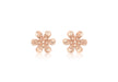 9ct 2-Colour Gold Flower Stud Earrings