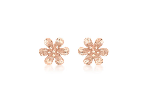 9ct 2-Colour Gold Flower Stud Earrings