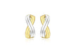 9ct 2-Colour Gold Double Crossover Earrings