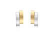 9ct 2-Tone Gold Asymmetric Double Bars Stud Earrings