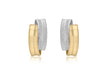 9ct 2-Tone Gold Satin and Polished Overlap Stud Earrings