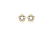 9ct 2-Colour Gold 9.2mm x 9.3mm Double Flower Stud Earrings