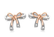 9ct 2-Colour Gold 0.04t Diamond Bow Stud Earrings