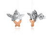 9ct 2-Colour Gold 0.05ct Diamond Butterfly Stud Earrings