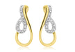 9ct 2-Colour Gold 0.09ct Diamond Twist Drop Earrings