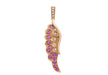 9ct Rose Gold 0.05t Diamond and Pink Sapphire Wing Pendant