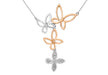 9ct 2-Colour Gold 0.04ct Diamond Butterfly Necklet 