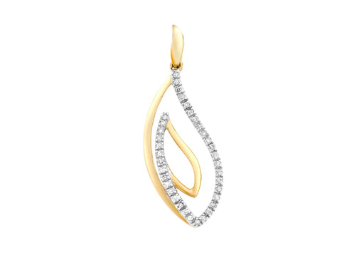 9ct 2-Colour Gold 0.10ct Diamond Swirl Pendant