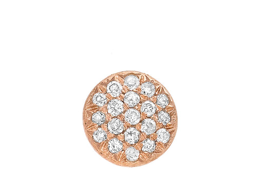 9ct Rose Gold 0.05t Pave Set Diamond 6mm Round Pendant