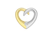 9ct 2-Colour Gold Zirconia  11mm x 10mm Floating Heart Pendant