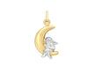 9ct 2-Colour Gold Cherub & Moon Pendant