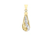 9ct 2-Colour Gold Diamond Cut Pear-Shaped Drop Pendant