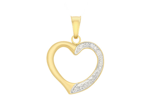 9ct 2-Colour Gold Open-Heart Pendant