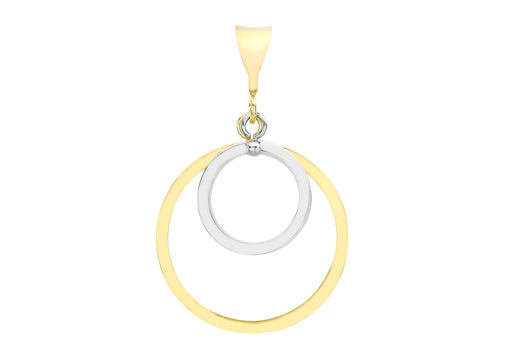 9ct 2-Colour Gold Double CutoCut Circle Drop Pendant